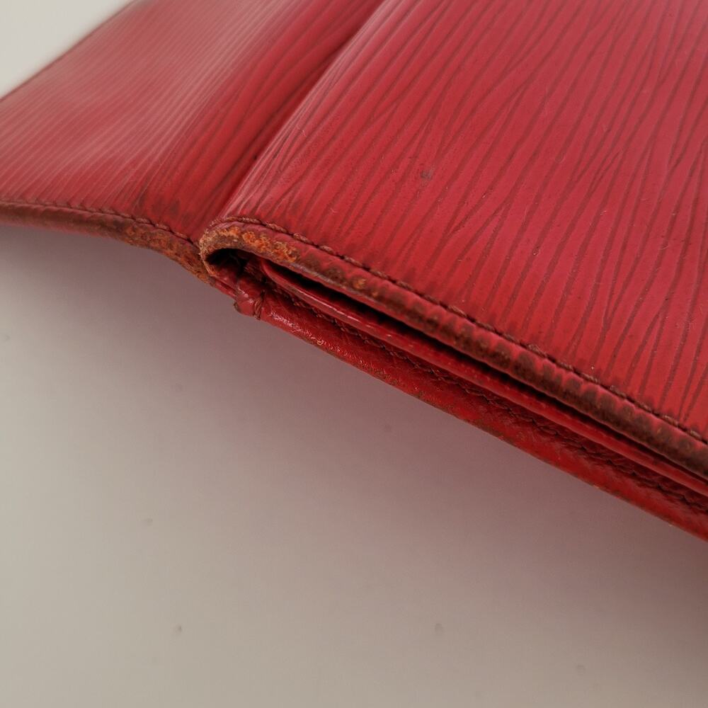 Louis Vuitton Vintage‎ 2002 Epi Leather Wallet Red Medium Trifold Elise Retro - Picture 10 of 16